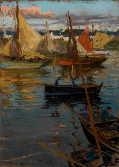 Iltahohto ja ruusupolku varjossa (Boats Concarneau) tekijältä Charles Henry Fromuth