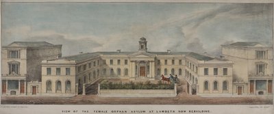 The Lambeth Asylum for Girls, perustettu 1758, n. 1840 (väri litho) tekijältä Charles Ingrey