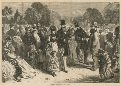 Kesäiltapäivä Kew Gardensissa Lontoossa (kaiverrus) tekijältä Charles J. Staniland