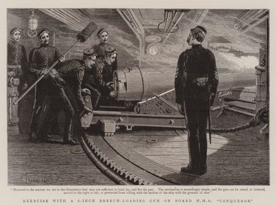 Harjoittele 6 tuuman takalatausaseella HMS Conquerorissa tekijältä Charles J. Staniland