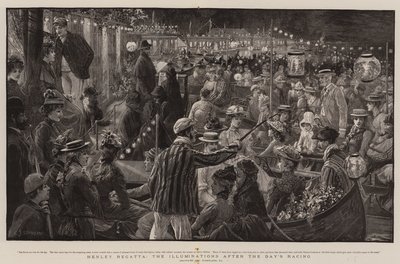 Henley Regatta, valaistus päivän kilpailun jälkeen tekijältä Charles J. Staniland