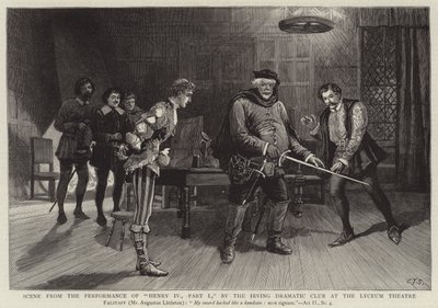 Kohtaus Henry IV:n esityksestä, osa I, Lyceum-teatterin Irving Dramatic Club tekijältä Charles J. Staniland