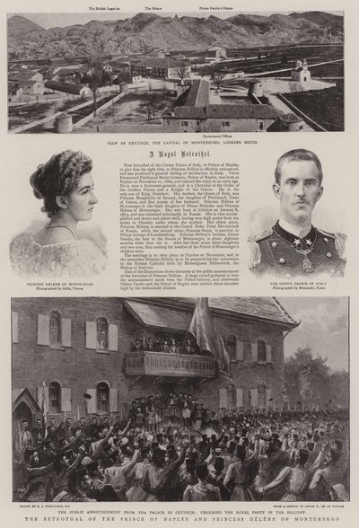 Napolin prinssin ja Montenegron prinsessa Helenen kihlajaiset tekijältä Charles J. Staniland