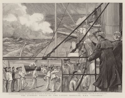 Uusimman Ironcladin ampumakokeet, HMS Victoria tekijältä Charles J. Staniland