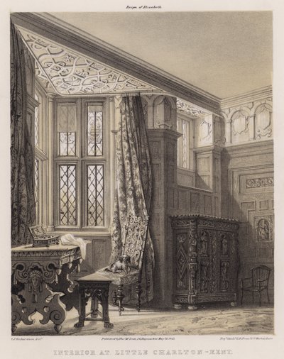 Sisustus Little Charltonissa, Kentissä (väri litho) tekijältä Charles James Richardson