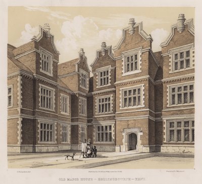 Vanha kartano, Hollingbourne, Kent (väri litho) tekijältä Charles James Richardson