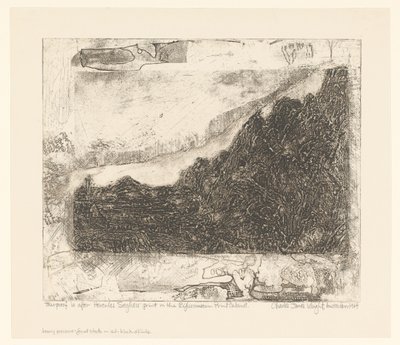 Kallioinen maisema teitä ja joki tekijältä Charles James Wright (signed by artist)
