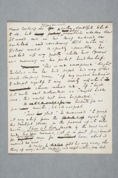 Alkuperäinen käsikirjoitus Nicholas Nicklebyn luvusta, 1838 (kynä ja muste paperille) tekijältä Charles John Huffam Dickens