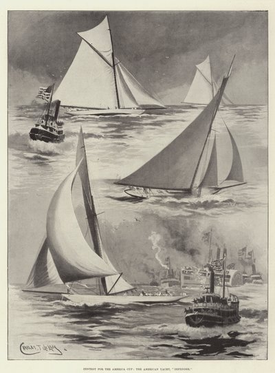 Kilpailu America Cupista, American Yachtista, puolustajasta tekijältä Charles John de Lacy