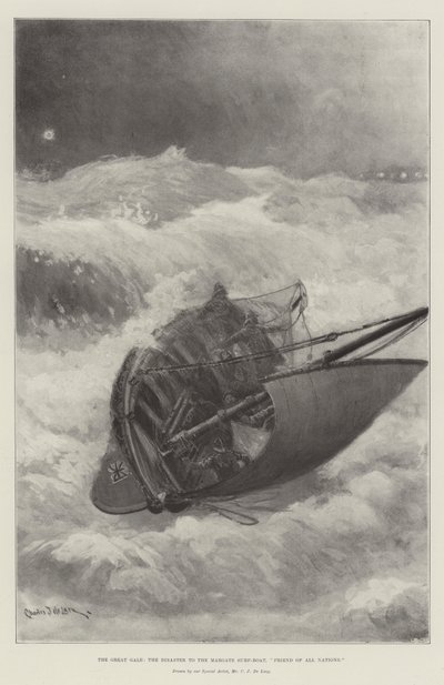 Suuri Gale, katastrofi Margate-surffausveneelle, kaikkien kansojen ystävä tekijältä Charles John de Lacy