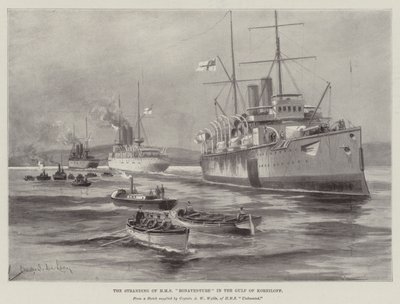 HMS Bonaventuren rantautuminen Korniloffinlahdella tekijältä Charles John de Lacy