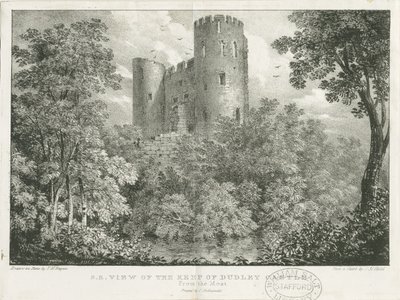 Dudley Castle - The Keep: kaiverrus, nd [c 1825] (tulostus) tekijältä Charles Joseph Hullmandel