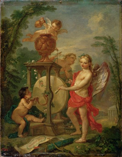 Amor teroitti nuolettaan, 1750 tekijältä Charles Joseph Natoire