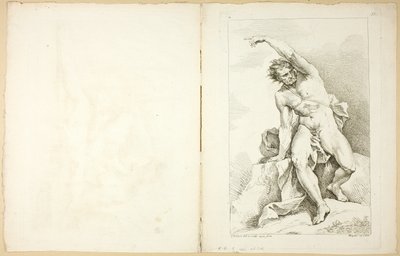 Figuuri (recto ja verso), Premier livre de figures d’Academies -kuviosta, osittain Royal Academyn professorien kaivertama tekijältä Charles Joseph Natoire