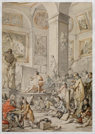 Elämäluokka Royal Academy of Painting and Sculpture -akatemiassa, 1746 tekijältä Charles Joseph Natoire