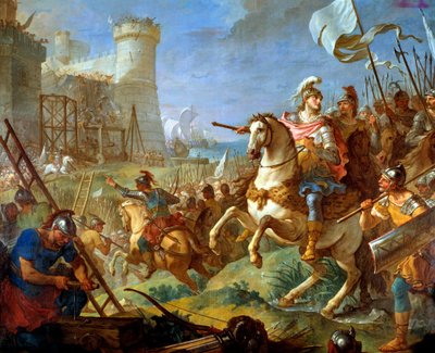 Visigoottien kuninkaan Theodoric II:n Arlesin kaupungin piiritys Charles Joseph Natoiren maalaus (Charles Joseph Natoire tekijältä Charles Joseph Natoire