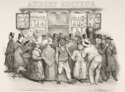 Kustantaja Aubert Sinun on myönnettävä, että hallituksella on koominen ulkonäkö, 1831 tekijältä Charles Joseph Traviès de Villers