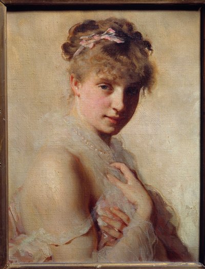 Nuoren tytön muotokuva. Charles Chaplinin (1825-1891) maalaus tekijältä Charles Joshua Chaplin