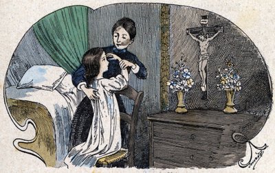 Ristin merkki. teoksessa "" All uskonnollinen omaisuus - Minä uskon jumaliin", sd., 1800-luvun lopun kuva Jouvenot