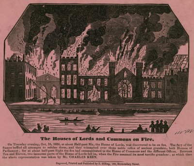 Houses of Lords and Commons tulessa, 16. lokakuuta 1834 tekijältä Charles Keene