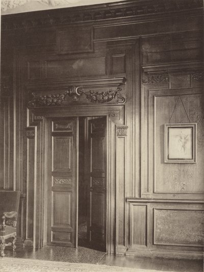 Thorpe Hall, Grantham, ovi ja panelointi ruokasalissa tekijältä Charles Latham