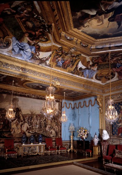 Musien salonki, Vaux Le Vicomten linna (Vaux-Le-Vicomte). Charles Lebrunin (Le Brun) (1619-1690) sisustus tekijältä Charles Le Brun