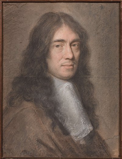 Charles Perraultin muotokuva (pastelli pahville) tekijältä Charles Le Brun