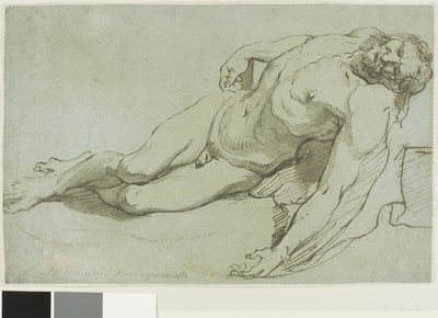 Kuollut Kristus (etusivu); lapsen pää (kääntöpuoli). tekijältä Charles Le Brun