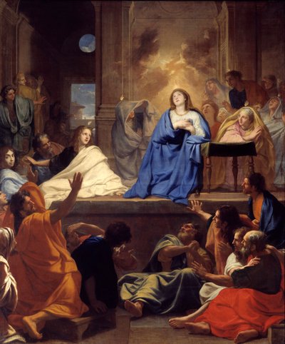 Charles Lebrunin (Le Brun) (1619-1690) Pyhän Hengen maalauksen laskeutuminen 1656 su. 3,17x2,65 m tekijältä Charles Le Brun