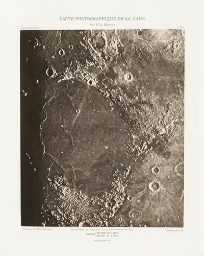 Carte photographique de la lune, planche IX.A (Valokuvakartta Kuusta, levy IX.A),21. lokakuuta tekijältä Charles le Morvan