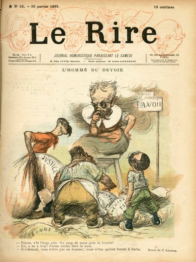 Kansi ""Le Lire"", satiirinen väreissä tekijältä Charles Leandre