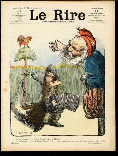 Kansi kappaleesta "" The Laughter", Satiirinen väreissä tekijältä Charles Leandre
