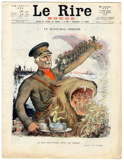 Kansi "" The Red Laughter", satiirinen väreissä tekijältä Charles Leandre