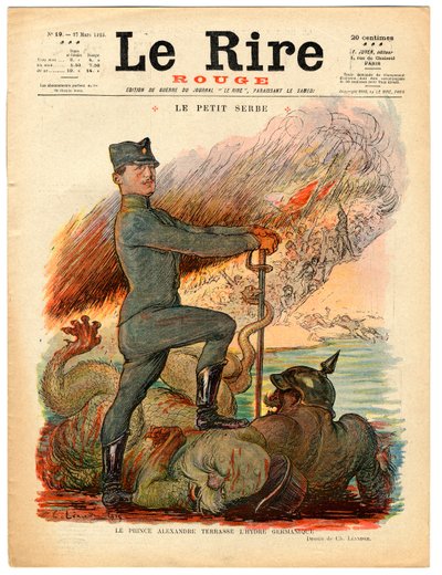 Kansi "" The Red Laughter", satiirinen väreissä tekijältä Charles Leandre
