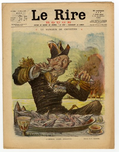 Kansi "" The Red Laughter", satiirinen väreissä tekijältä Charles Leandre