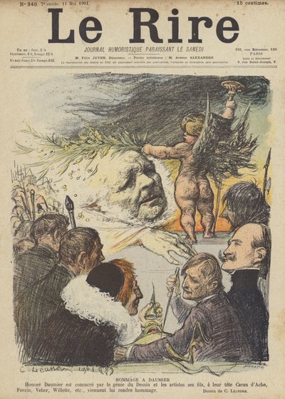 Kunnioitus Honore Daumierille, kuvitus Le Rirelle tekijältä Charles Leandre