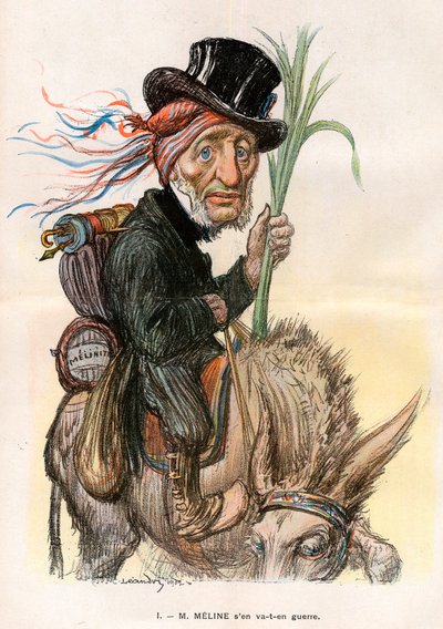 Jules Meline (1838-1925), ranskalainen poliitikko, maatalousministeri - Charles Leandren (1862-1934) sarjakuva elokuvassa "" Le Rire" 12. huhtikuuta 1902 tekijältä Charles Leandre