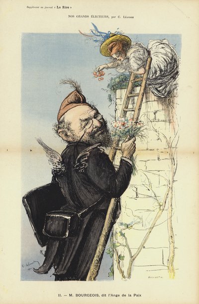 Leon Bourgeois, ranskalainen poliitikko, kuvitus Le Rirelle tekijältä Charles Leandre