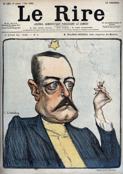 M. Waldeck-Rousseau Moderesin tuleva keisari - Charles Leandren (1862-1934) pilapiirros Pierre Waldeck Rousseau (Waldeck-Rousseau) (1846-1904) elokuvassa "Le Rire" 7. toukokuuta tekijältä Charles Leandre