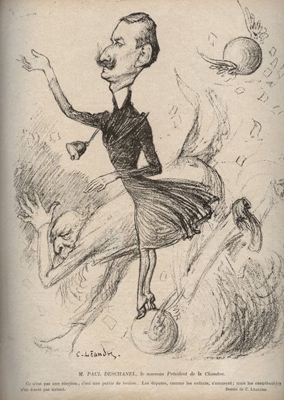 Herra Paul Deschanel, talon uusi puhemies - Charles Leandren (1862-1934) sarjakuva elokuvassa "The Rire"" 1898 tekijältä Charles Leandre