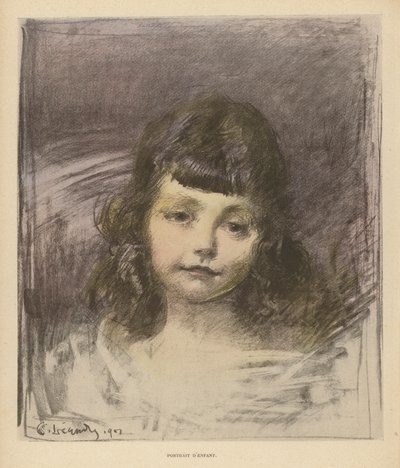 Lapsen muotokuva (väri litho) tekijältä Charles Leandre