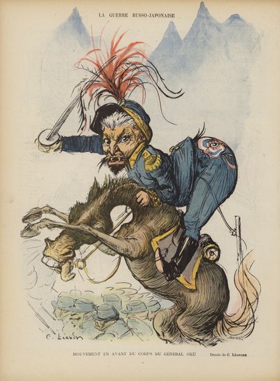 Venäjän-Japanin sota. Kuvitus Le Rirelle tekijältä Charles Leandre