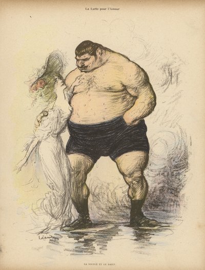 Taistelu rakkauden puolesta: Pehmeys ja voima (väri litho) tekijältä Charles Leandre