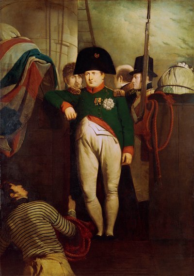 Napoleon Bonaparte Bellerophon-aluksella Plymouth Soundissa. tekijältä Charles Lock Eastlake