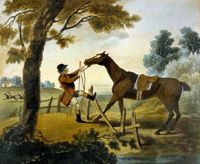 Todistus pohjasta, The Pytchley Huntista, kaivertanut F. Jukes (1745-1812) tekijältä Charles Lorraine (after) Smith