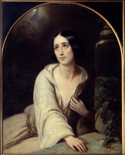 Gaetano Donizettin suosikki kuvitus oopperalle "" La suosikki"" (La favorita). Charles Louis Bazinin (1802-1859) maalaus 1840 Pariisi, Oopperamuseon kirjasto tekijältä Charles Louis Bazin