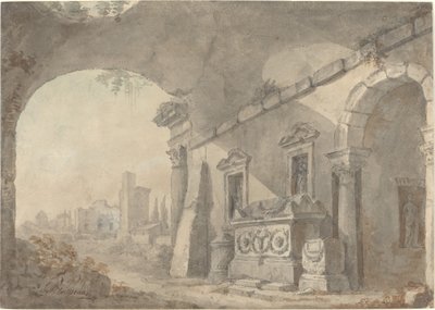 Roomalaiset rauniot haudalla tekijältä Charles Louis Clerisseau