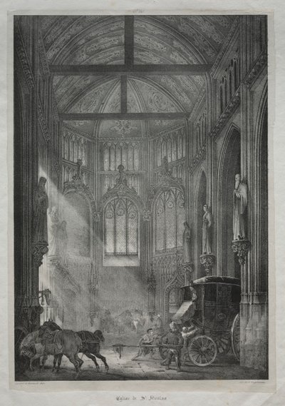 Pyhän Nikolauksen kirkko, Rouen, 1823. tekijältä Charles Louis Lesaint