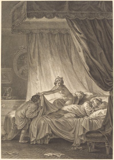 Mona Lisa: Sänky tekijältä Charles Louis Lingée after Jean Honoré Fragonard