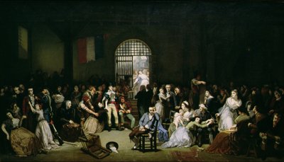 Kutsu Terrorin viimeisille uhreille, 7-9 Thermidor, vuosi 2 (25.-27. heinäkuuta 1794), vuoden 1850 jälkeen (katso yksityiskohta 164364) tekijältä Charles Louis Lucien Muller